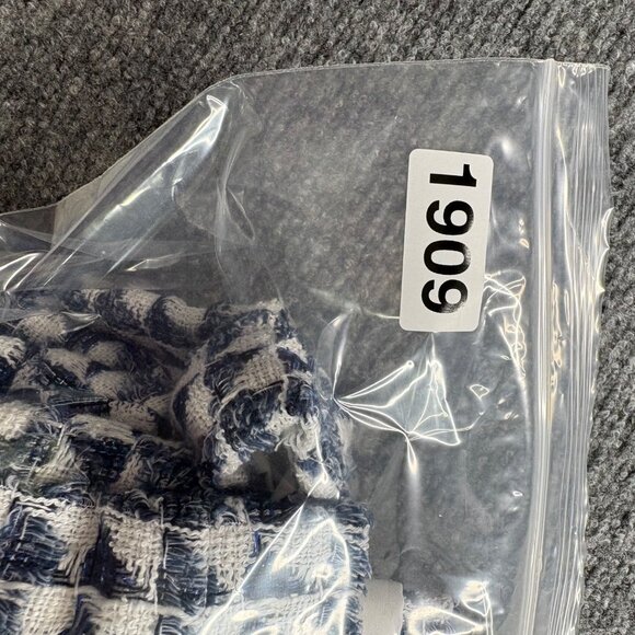 Loft Skirt Womens 12 Houndstooth Mini Blue White Pockets‎ Tweed Preppy Career - Picture 13 of 13